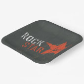 Rock Star Distressed Grunge Red Star Pappteller (Gewinkelt)