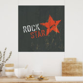 Rock Star Distressed Grunge Red Star Poster (Küche)