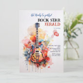 Rock Star Electric Gitarre Einladung (Stehend Vorderseite)