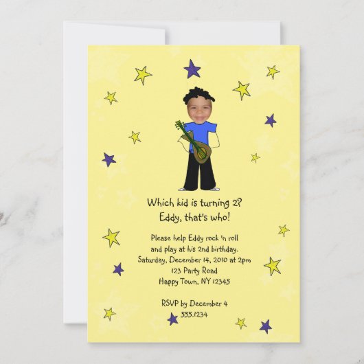Rock-Star-Foto Einladung (Vorderseite)