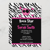 Rock Star Geburtstag Einladung (Vorne/Hinten)