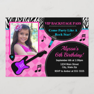 Rock Star Geburtstag Einladung Pop Star Girl