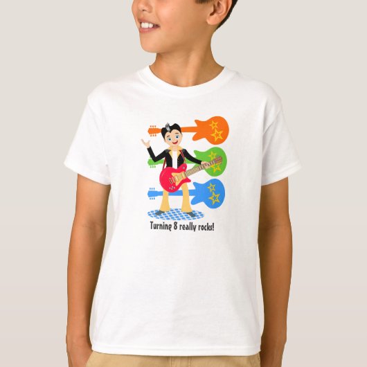 Rock-Star-Geburtstagsjunge T-Shirt (Vorderseite)