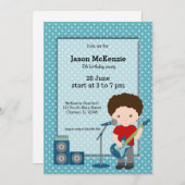 Rock Star Geburtstagsparty Einladung (Vorne/Hinten)