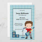 Rock Star Geburtstagsparty Einladung (Vorne/Hinten)