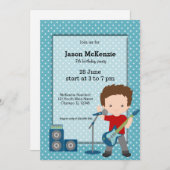 Rock Star Geburtstagsparty Einladung (Vorne/Hinten)