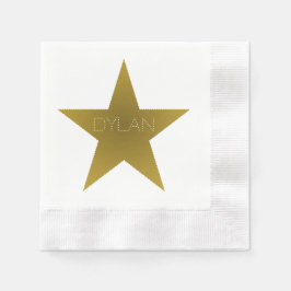 Rock Star Geburtstagsparty Napkins Blue Gold Serviette