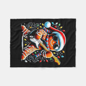 Rock Star Gingerbread Christmas Guitar Lights Men Fleecedecke (Vorderseite (Horizontal))