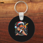 Rock Star Gingerbread Christmas Guitar Lights Men Schlüsselanhänger (Vorderseite)