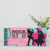 Rock Star Girl Band Einladung (Stehend Vorderseite)