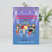 Rock Star Girl Band Geburtstagsparty Dankeskarte (Stehend Vorderseite)