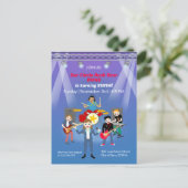 Rock Star Girl Band Geburtstagsparty Postkarte (Stehend Vorderseite)