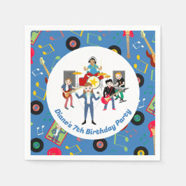 Rock Star Girl Band Geburtstagsparty Serviette