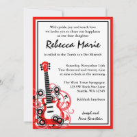 Rock Star Gitarre Bat Mitzvah Red und Black