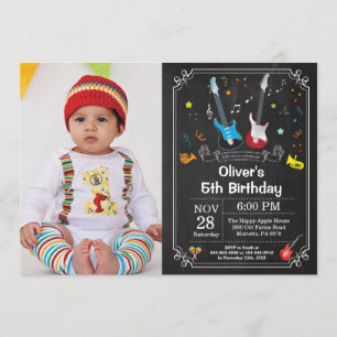 Rock Star Gitarre Birthday Invitation Music Boy Einladung