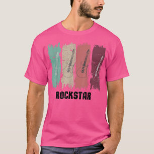 Rock star Gitarre lasse Rock-Retro-Musiker T-Shirt