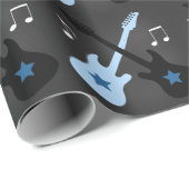 Rock Star Gitarre Rock a Bye Wrapping Paper Geschenkpapier (Rolleneckpunkt)