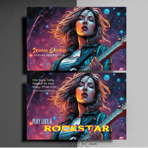 Rock Star Gitarrist Visitenkarte