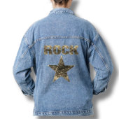 Rock Star Gold Letters Blue Jeansjacke
