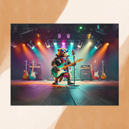 Rock Star Groundhog Postkarte