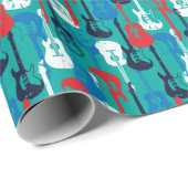 Rock Star: Grunge Gitarrenmuster Geschenkpapier (Rolleneckpunkt)