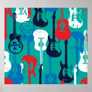 Rock Star: Grunge Gitarrenmuster Poster