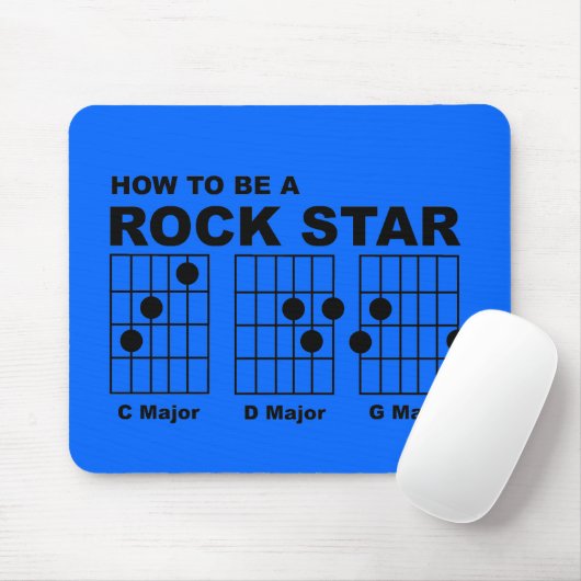 Rock Star Guitar Chords Funny Mousepad Spaß (Mit Mouse)