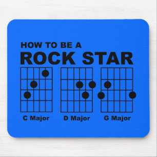 Rock Star Guitar Chords Funny Mousepad Spaß