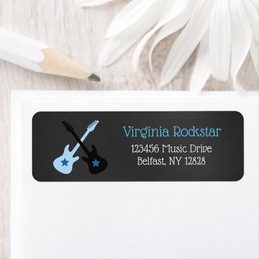 Rock Star Guitar Custom Address Labels (Insitu)