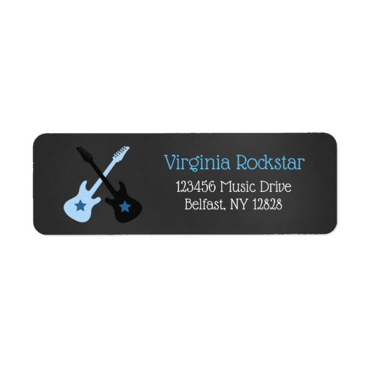 Rock Star Guitar Custom Address Labels (Vorne)