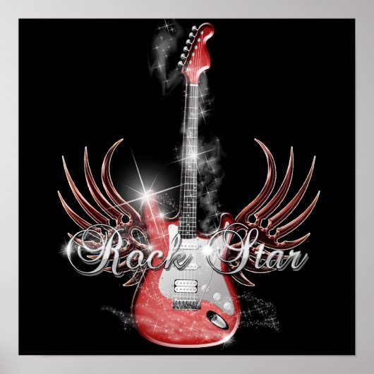 Rock Star Guitar Wing Poster (Vorne)