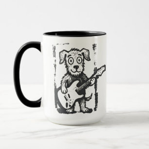 Rock-Star-Hund-Tasse, Vintage Y2K Welpen-Kaffeetas Tasse