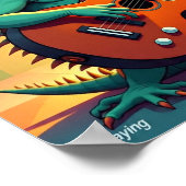 Rock Star Iguana spielt ein Instrument Poster (Ecke)