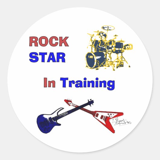 Rock Star im Training Runder Aufkleber (Vorderseite)