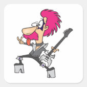Rock Star Impersonator Rocker Square Sticker (Vorderseite)