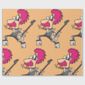 Rock Star Impersonator Rocker Wrapping Paper Geschenkpapier (Flach)