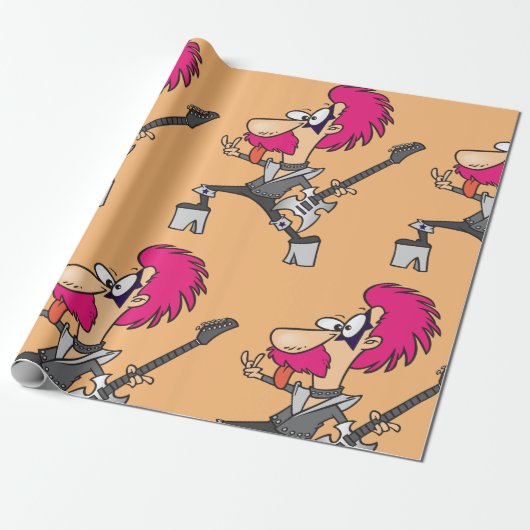 Rock Star Impersonator Rocker Wrapping Paper Geschenkpapier (Ungerollt)