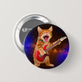 Rock-Star-Katze Button (Vorne & Hinten)