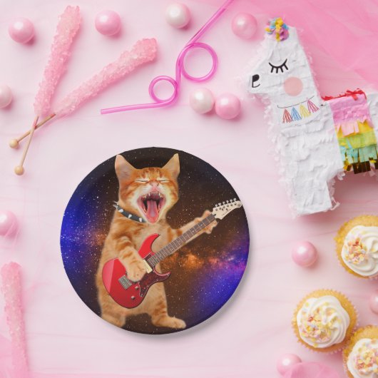 Rock-Star-Katze Pappteller (Party)