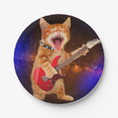 Rock-Star-Katze Pappteller (Vorderseite)