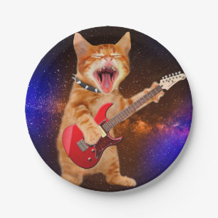Rock-Star-Katze Pappteller