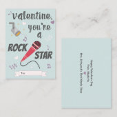 Rock-Star-Klassenzimmer Valentinstag Mitteilungskarte (Vorne/Hinten)