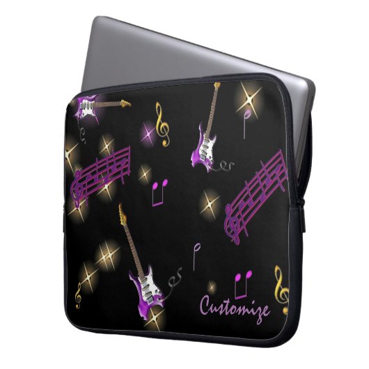 Rock Star Music Background Laptop Sleeve (Vorderseite Links)