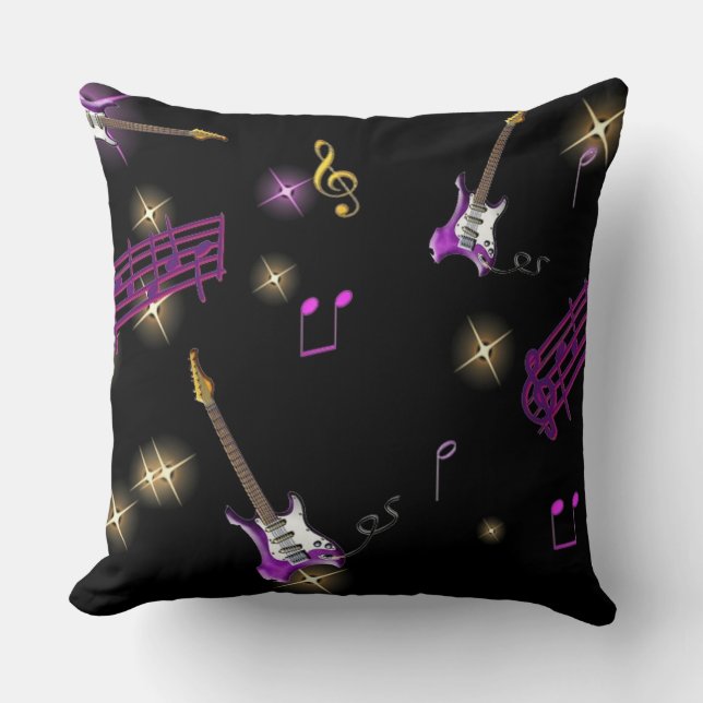 Rock Star Music Background Throw Kissen (Vorderseite)