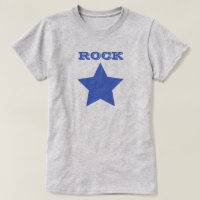 ROCK STAR | Navy Blue Star Women's Basic T - Shirt