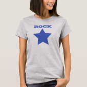 ROCK STAR | Navy Blue Star Women's Basic T - Shirt (Vorderseite)