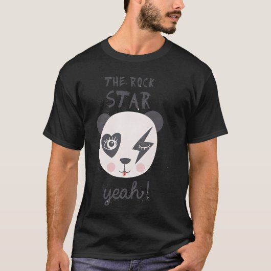 Rock Star Panda Freunde T-Shirt (Vorderseite)