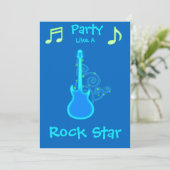 Rock Star-Party Einladungen (Stehend Vorderseite)