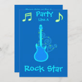 Rock Star-Party Einladungen (Vorne/Hinten)