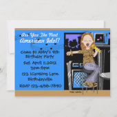 Rock Star Party für Mädchen Einladung (Vorderseite)